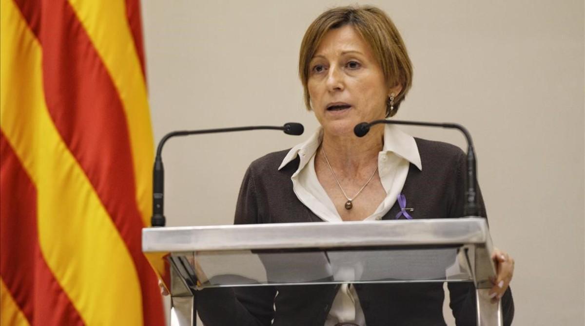 La presidenta del Parlament, Carme Forcadell, en un acto en la Cámara catalana.