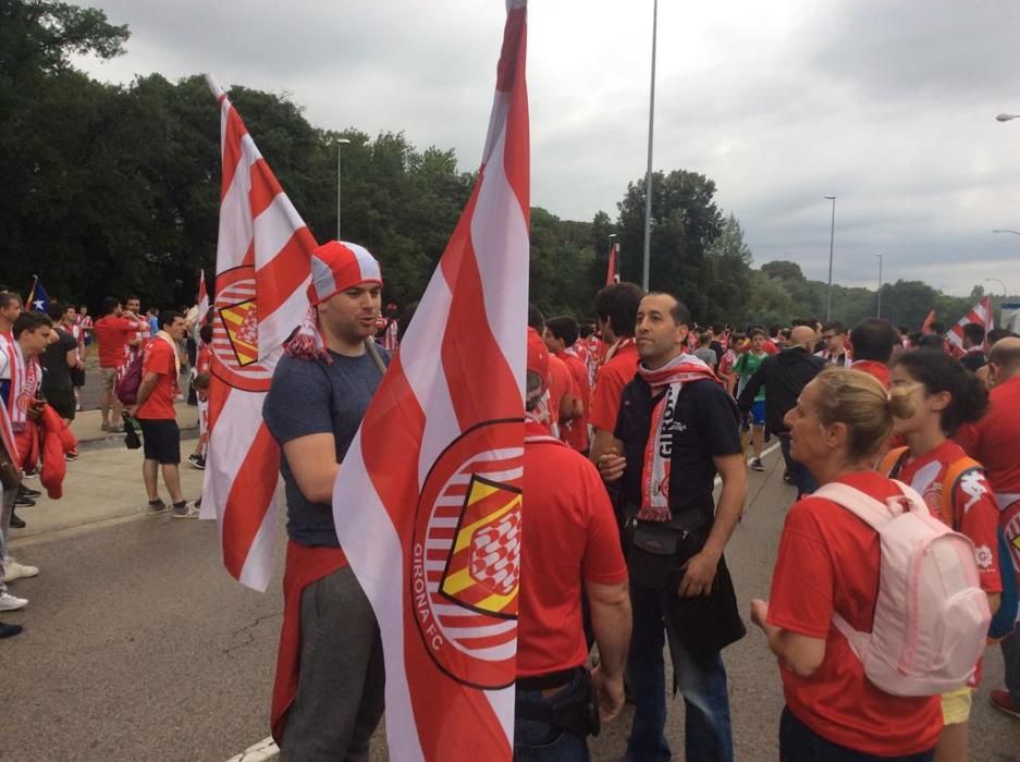 Rebuda històrica de l'afició del Girona FC a Montilivi