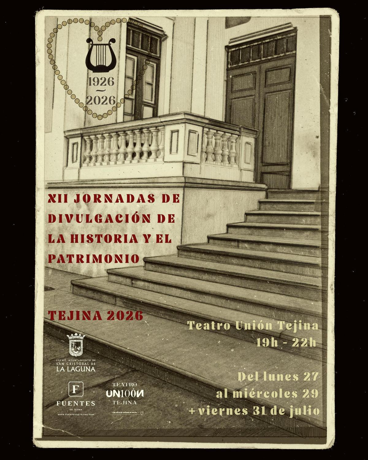 Cartel de la XII edición de las Jornadas de divulgación de la historia y el patrimonio local de Tejina