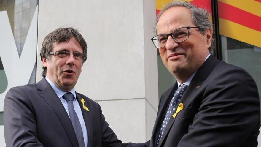 Carles Puigdemont y Quim Torra, en Bruselas.