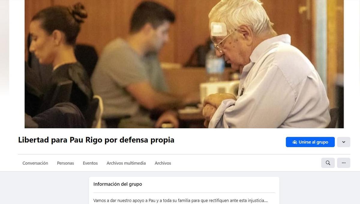 Página de Facebook en la que piden la libertad de Pau Rigo