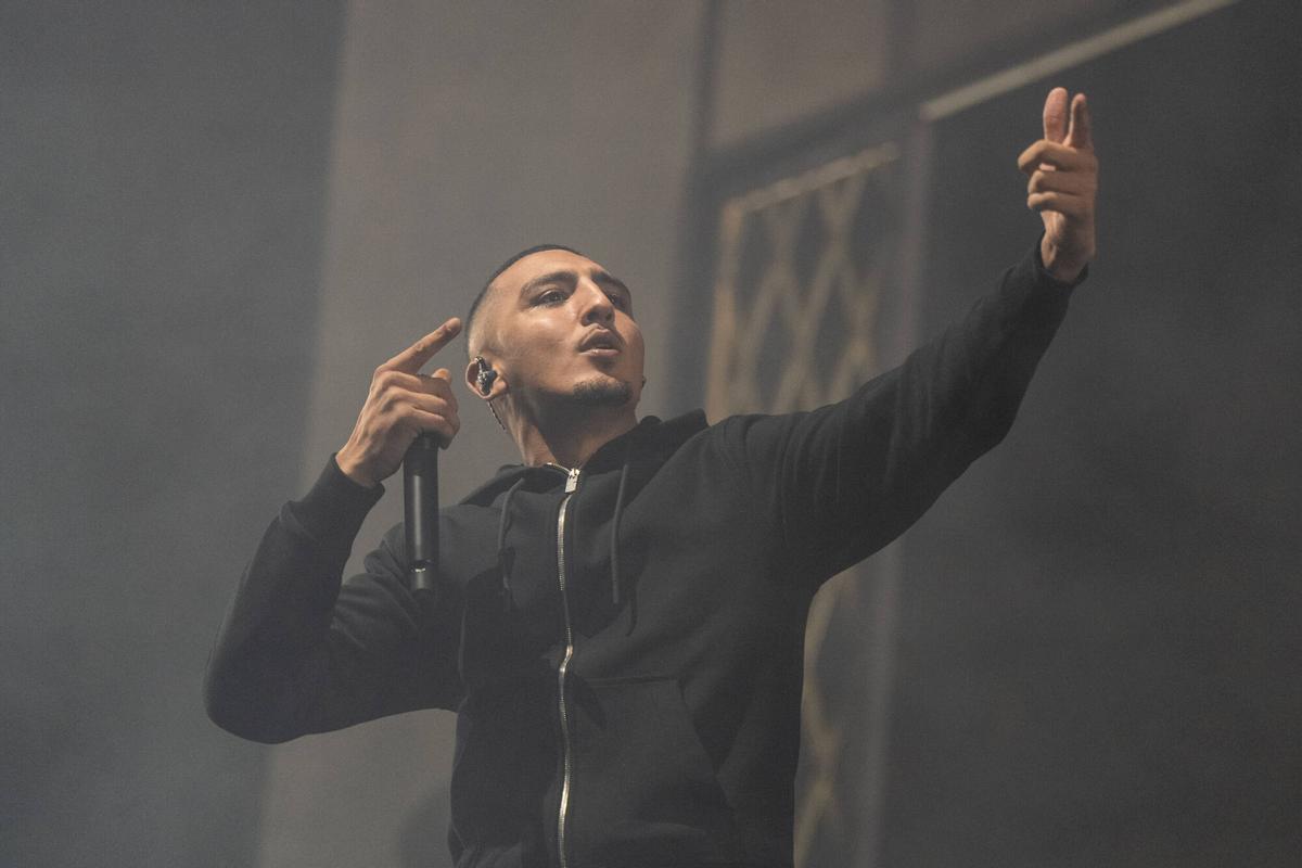 Morad, durante su concierto en el Palau Sant Jordi, el 3 de enero de 2025.