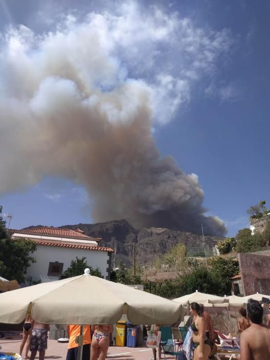 Perspectivas del incendio de Valleseco 17-08-19