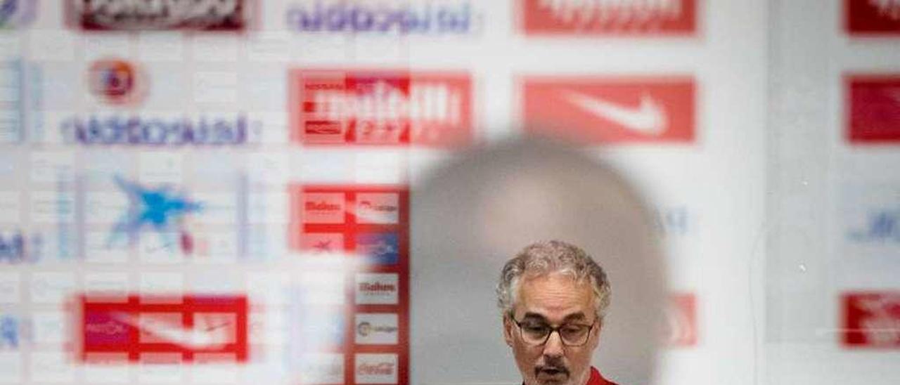 Miguel Torrecilla, durante la rueda de prensa ofrecida el pasado verano.