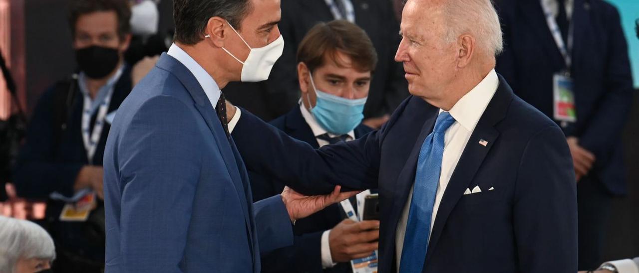 Sánchez parla amb Biden durant la darrera cimera del G-20. | EUROPA PRESS