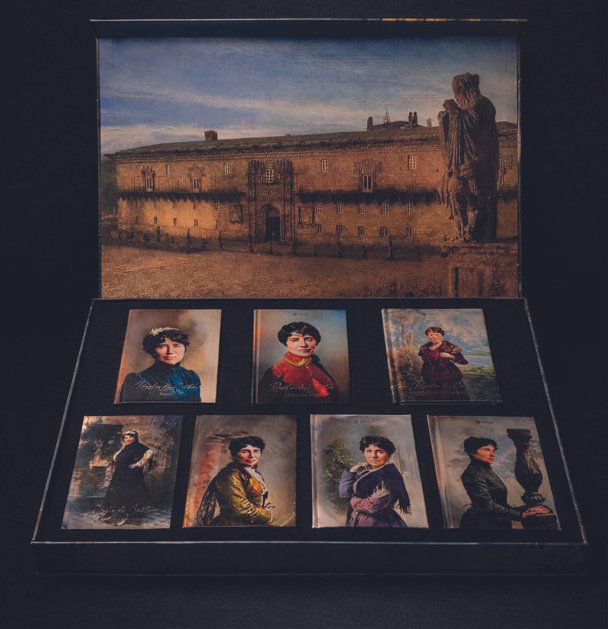 O estoxo por dentro, cos sete libros de Rosalía