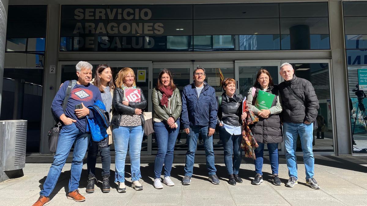 El comité de huelga, este lunes, tras lograr un preacuerdo con el Salud.