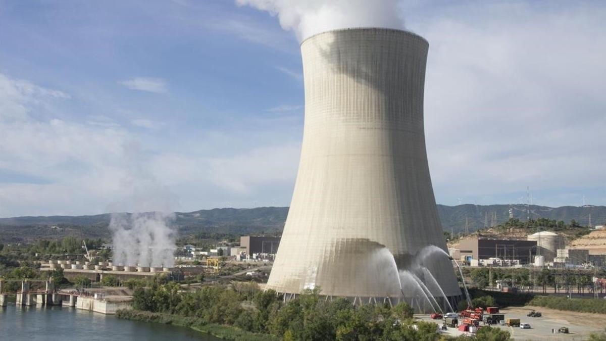 Simulacro de emergencia en la central nuclear de Ascó en el 2015.