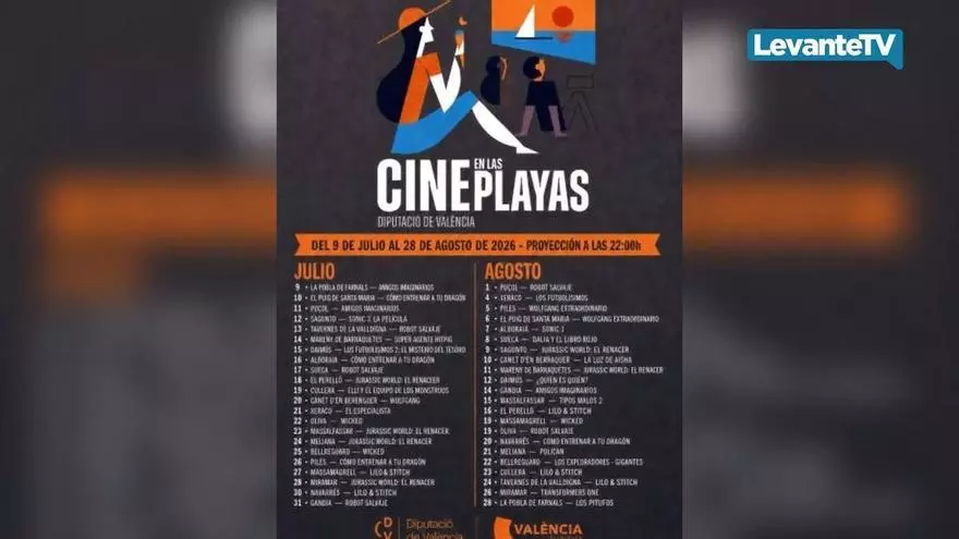 La Diputació de València promueve la campaña veraniega  `Cine en las Playas´