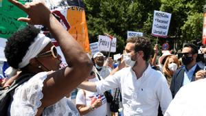 Pablo Casado, el domingo 25 de julio, participa en una protesta en Madrid en defensa de los derechos humanos en Cuba. 