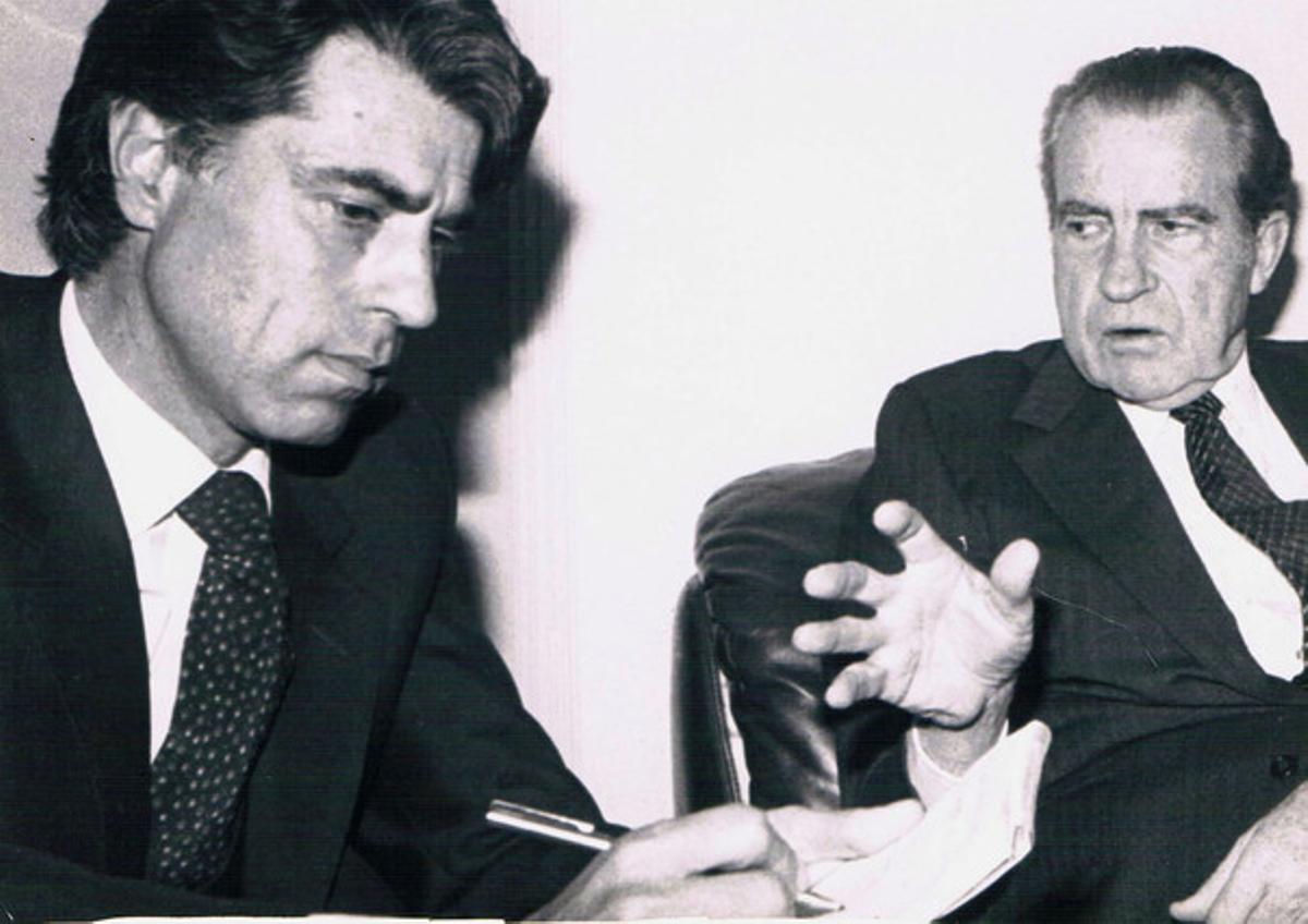 El periodista Jesús Hermida amb l’expresident dels EUA Richard Nixon.