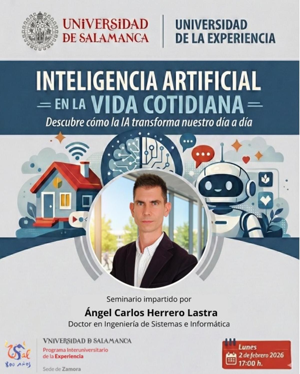 Cartel de la charla sobre IA