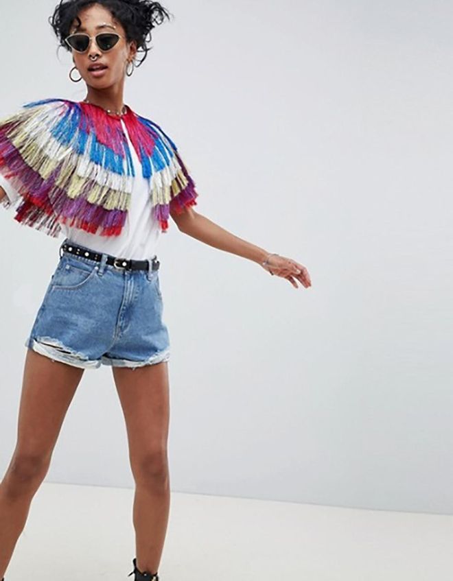 Capa con flecos metalizados, de ASOS DESIGN