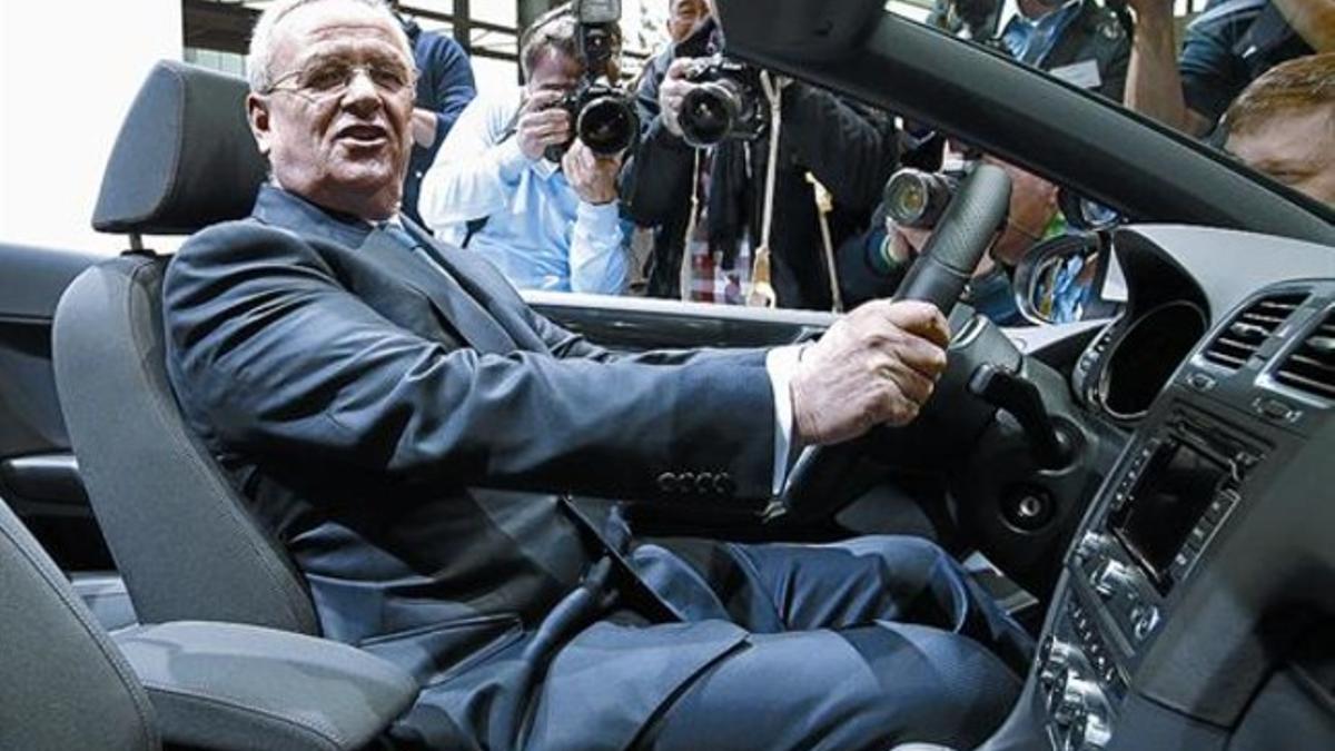 El presidente de Volkswagen, Martin Winterkorn, ayer en Wolfsburg.