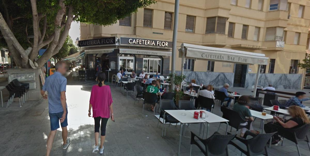 Fachada de la Cafetería Flor, en La Malagueta.