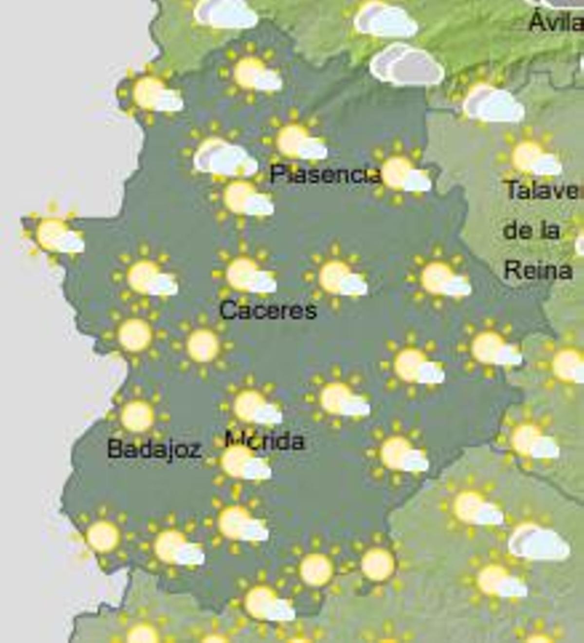 Predicción metereológida del domingo, día 15