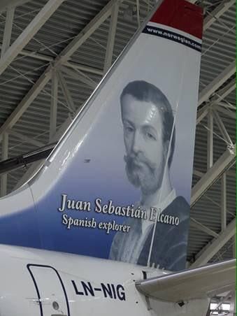 Avión dedicado a Juan Sebastián Elcano