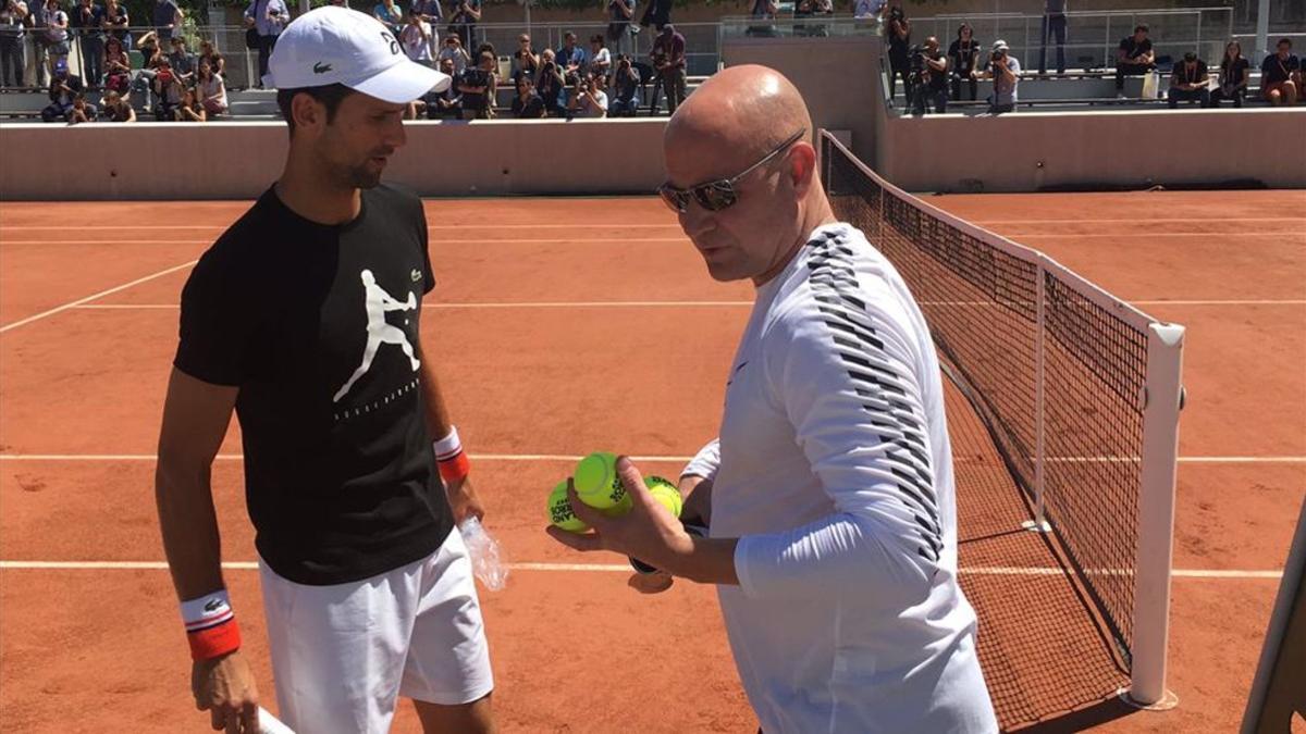 Primeras imágenes de Novak Djokovic y Andre Agassi