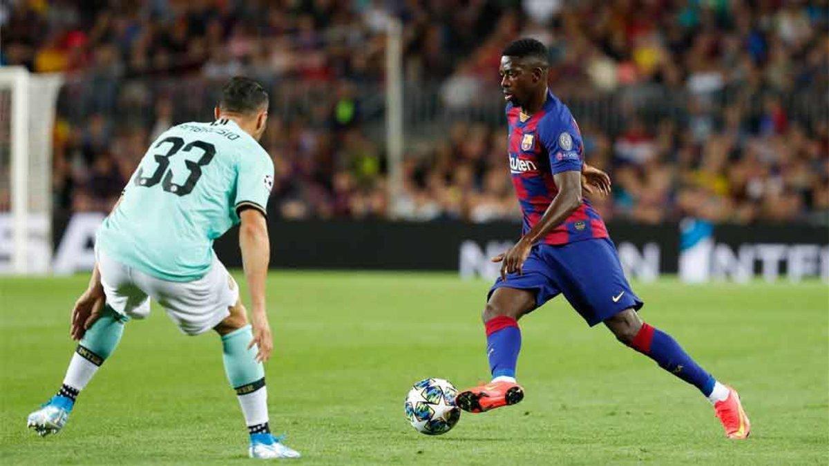 Dembélé activó el ataque blaugrana desde la banda izquierda