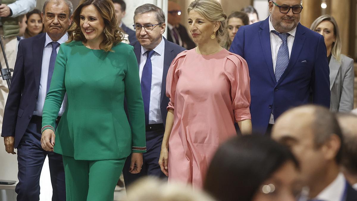 La vicepresidenta segunda y ministra de Trabajo y Economía Social, Yolanda Díaz, preside la inauguración oficial de València como capital española de la Economía Social 2024