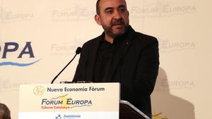 El secretario general de CCOO de Catalunya, Javier Pacheco, durante su intervención en el Fòrum Europa.