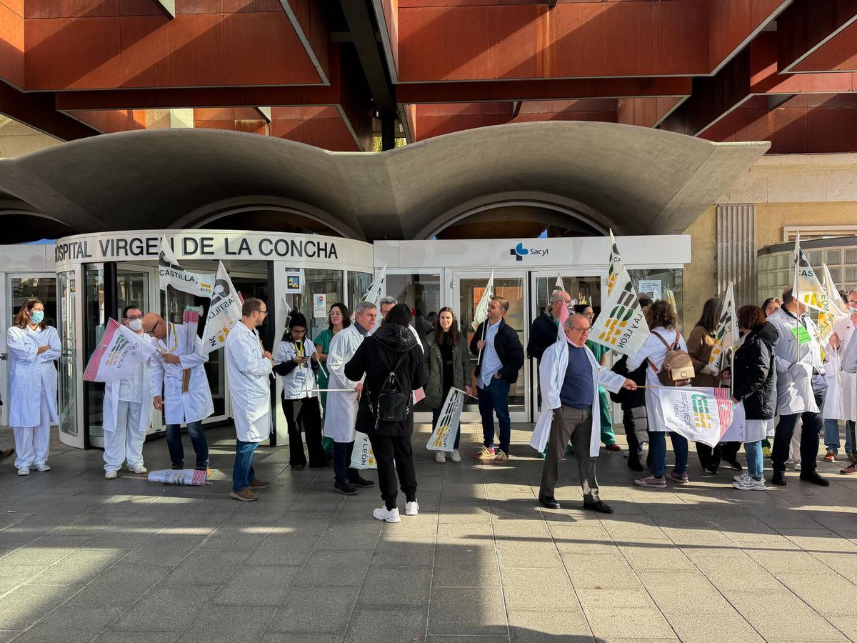 Zamora. Concentracion de la huelga de Médicos.
