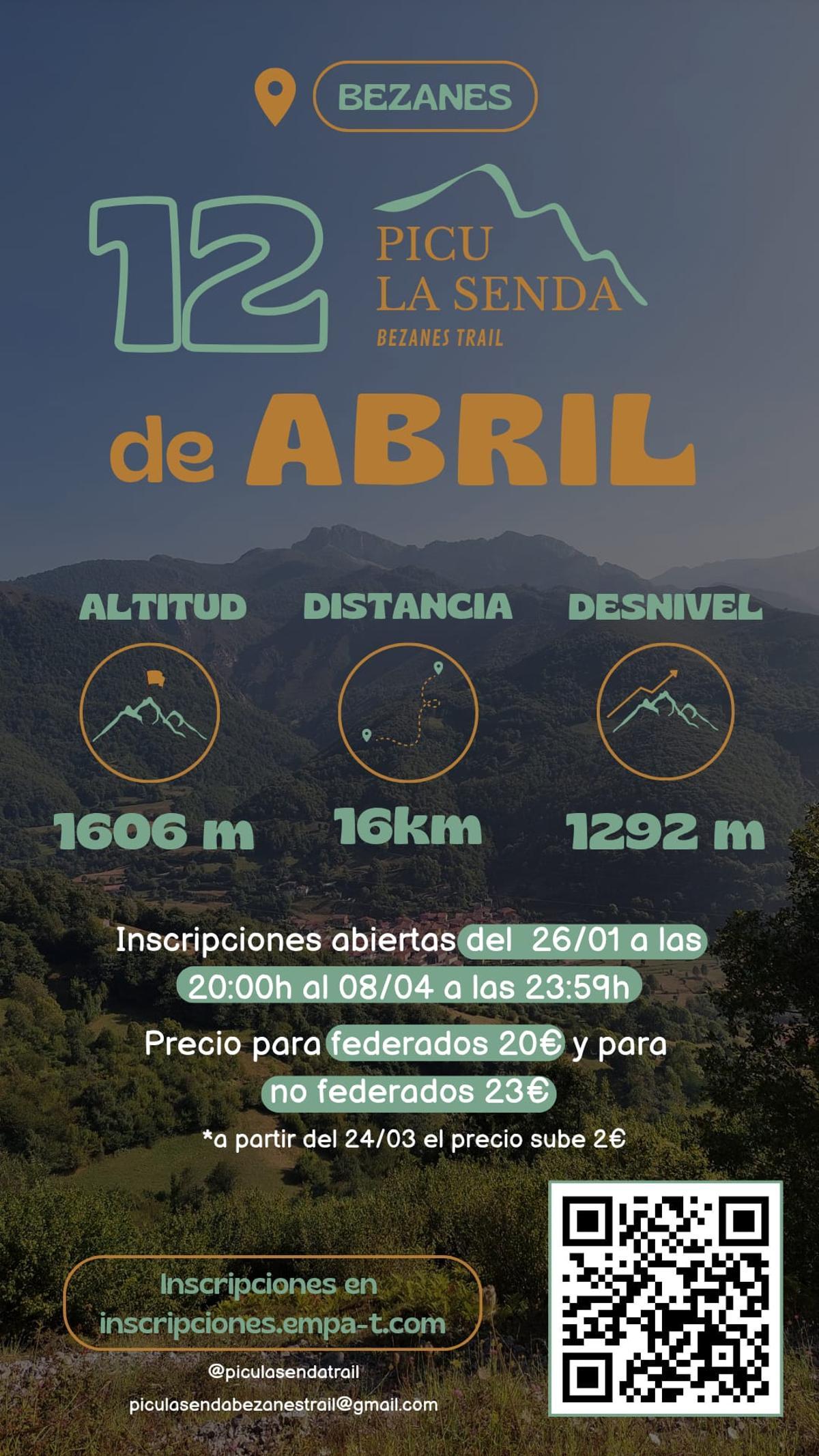 Cartel trail Picu la Senda