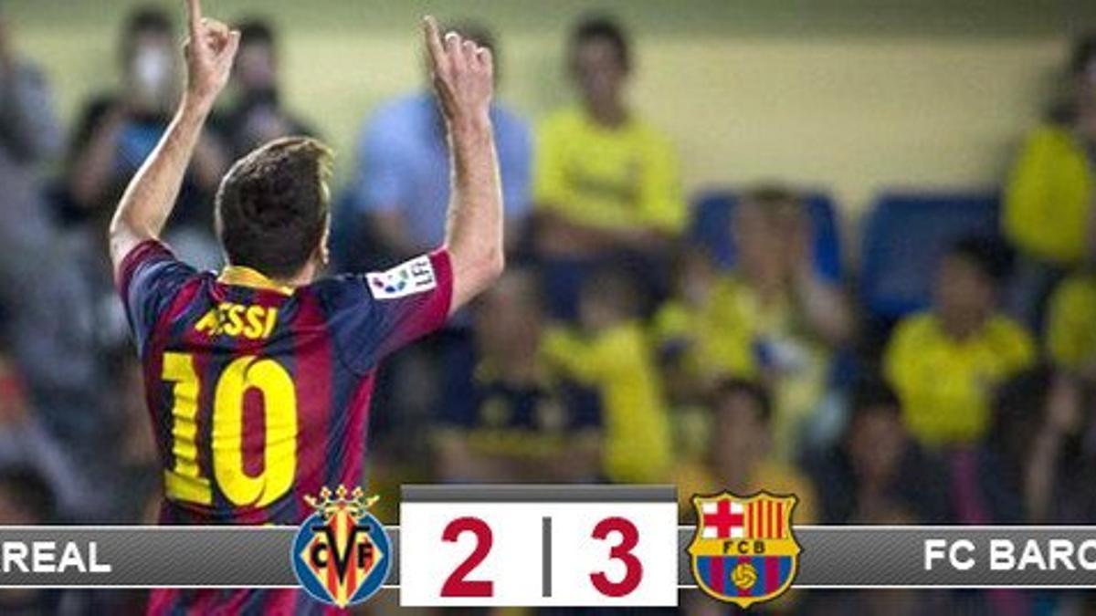 Messi celebró su gol alzando los brazos al cielo