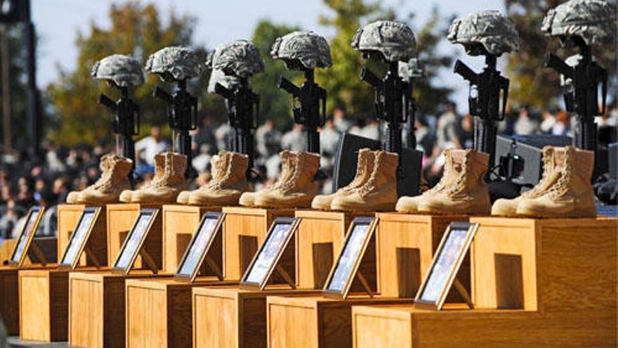 El funeral por los soldados muertos en Texas se celebró ayer y asistió Obama