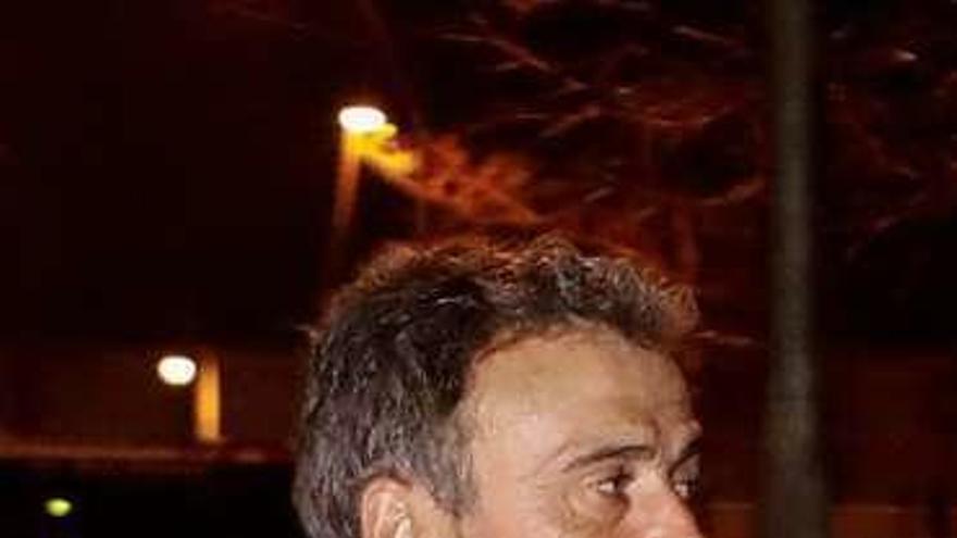 Luis Enrique, en el funeral de Quini.