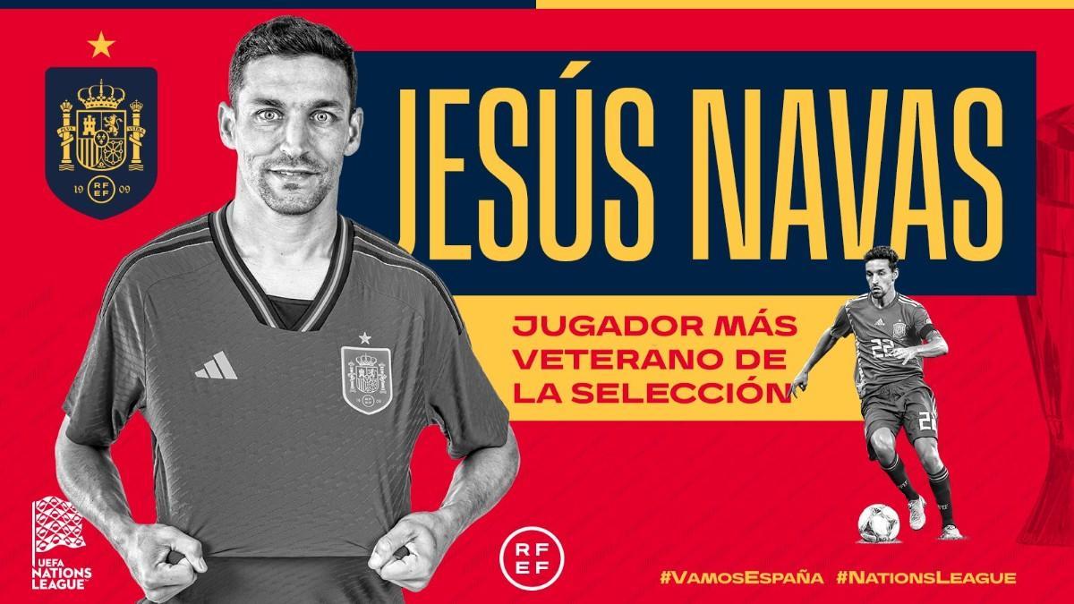 Jesús Navas, en un montaje de la RFEF
