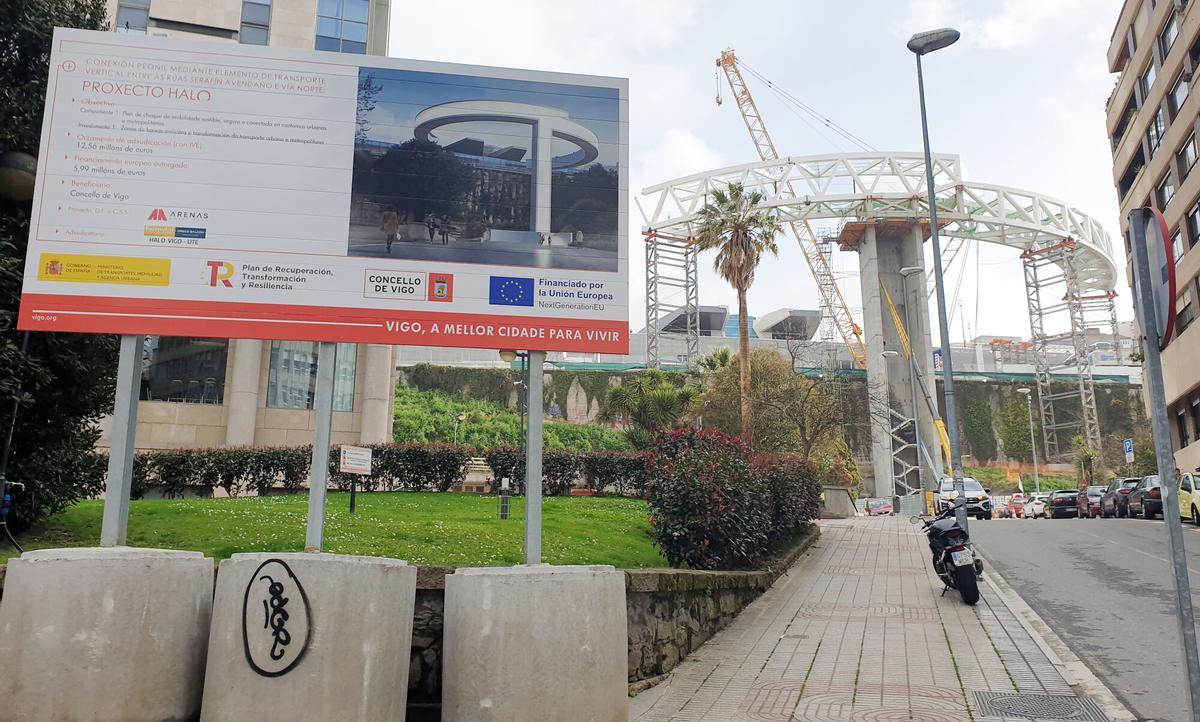 La calle Serafín Avendaño, durante las obras del ascensor HALO