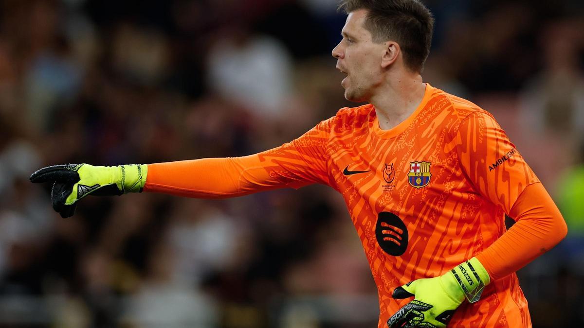 Szczesny, el meta polaco del Barça, durante la semifinal de la Supercopa de España ante el Athletic en Yeda.