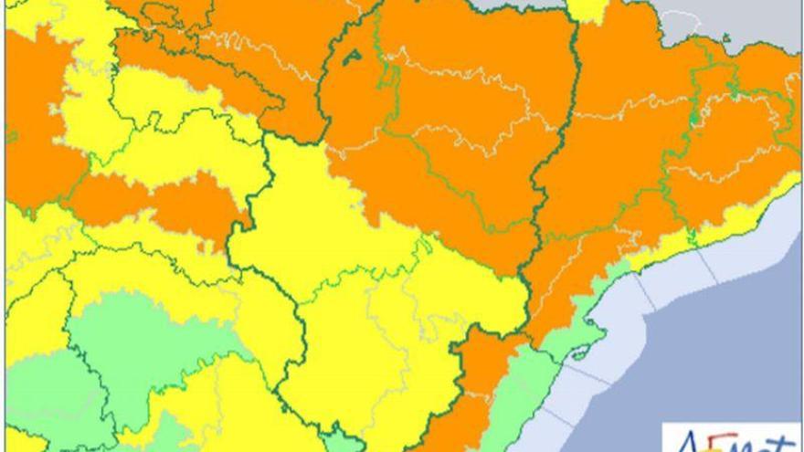 Alerta naranja por nevadas en la provincia de Huesca y amarilla en el resto de Aragón