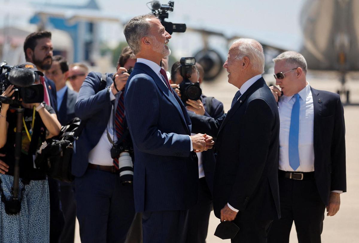 U.S. President Joe Biden arrives ahead of a NATO summit in Madrid