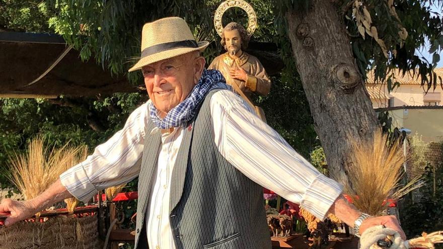Francisco Alvado Barber en el año 2018, la última Romería de Sant Isidre en la que participó como "carreter".