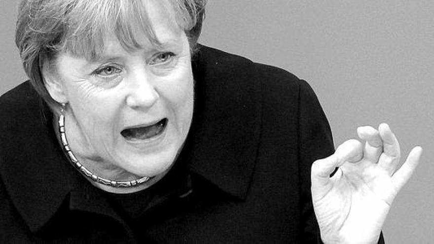 Angela Merkel, ayer, durante su discurso en el Bundestag.| efe