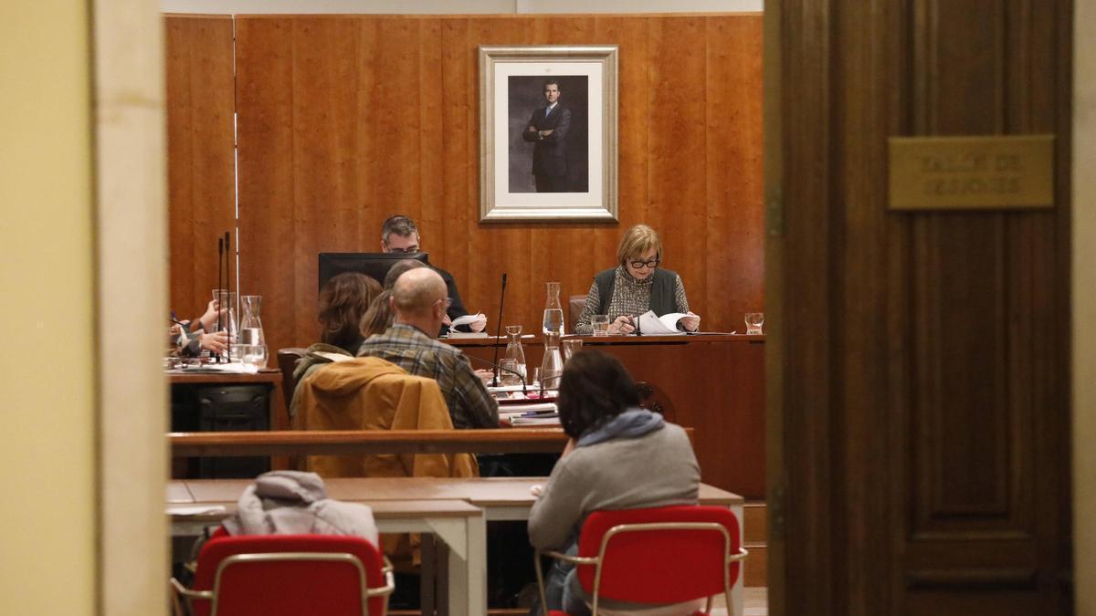La alcaldesa, Mariví Monteserín, durante un Pleno
