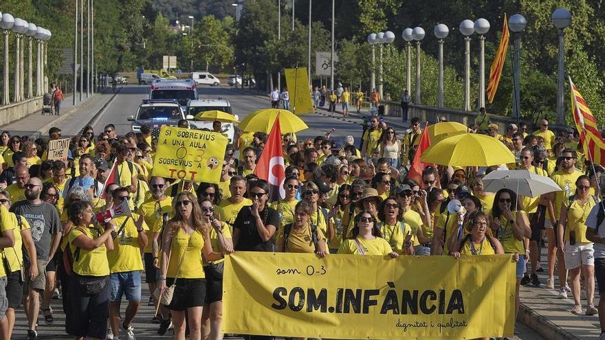 Imatges de la vaga de docents el 6 de setembre de 2026 a Girona