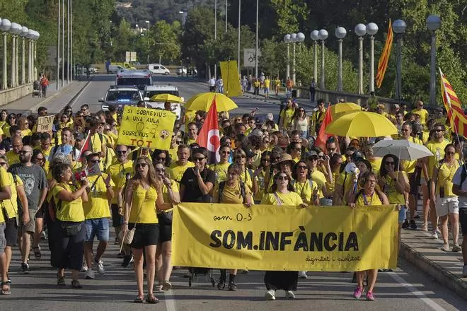 Imatges de la vaga de docents el 6 de setembre de 2026 a Girona