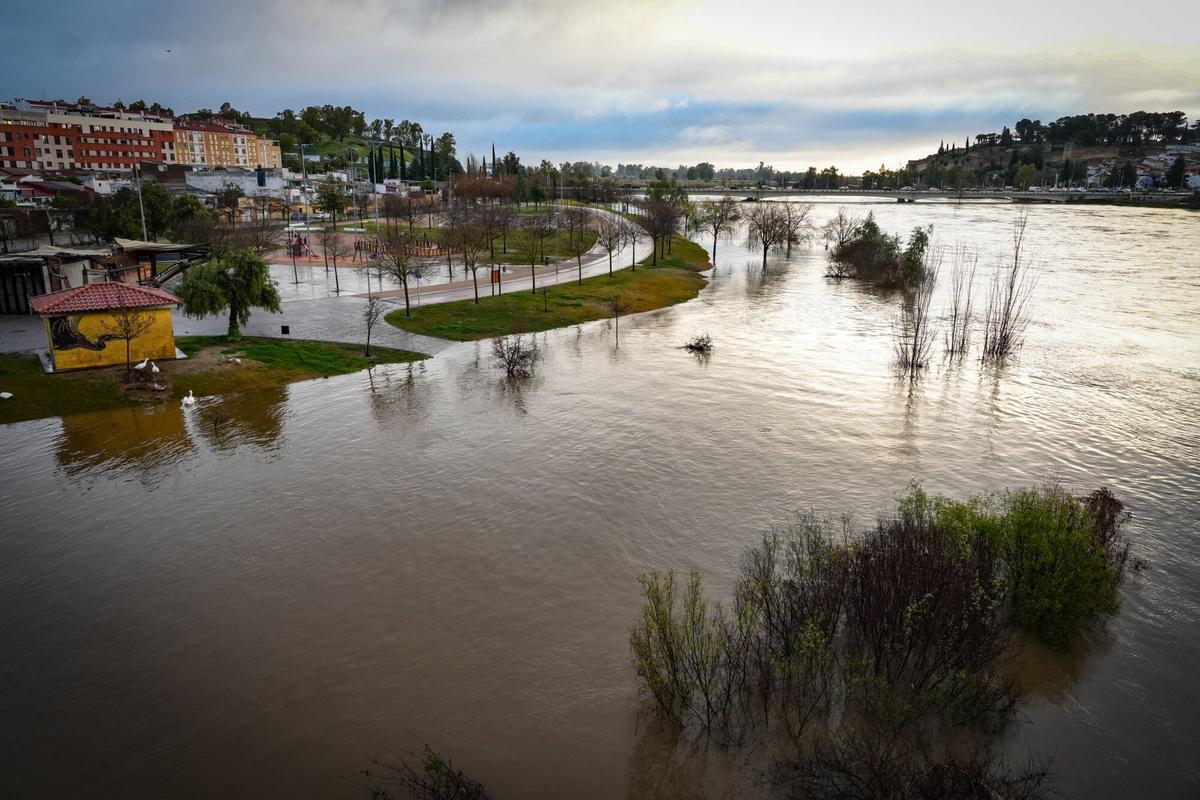 BADAJOZ. CRECIDA EN EL RIO GUADIANA
