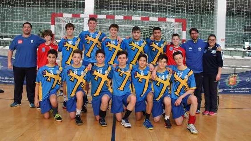 La selección asturiana infantil de balonmano.