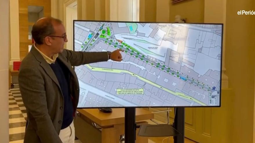 Vídeo | El alcalde de Cáceres presenta el proyecto de reforma de la plaza Marrón de Cáceres