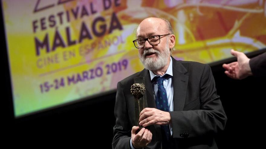 José Luis Cuerda recibe la Biznaga del festival por la Película de Oro &#039;Amanece que no es poco&#039;