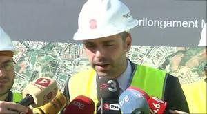 El conseller de Territori i Sostenibilitat, Santi Vila, explica l’inici de les obres de prolongació de Ferrocarrils de la Generalitat a Sabadell.