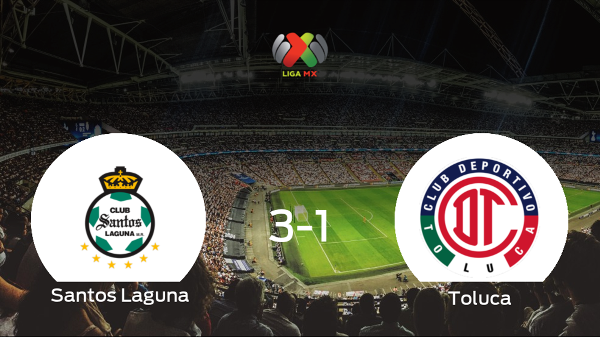 El Santos Laguna gana 3-1 en casa al Toluca