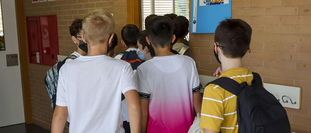 Menores entran a clase en un colegio de Alicante, este curso.  | HÉCTOR FUENTES