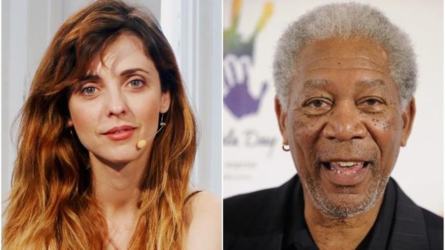 Leticia Dolera y Morgan Freeman.