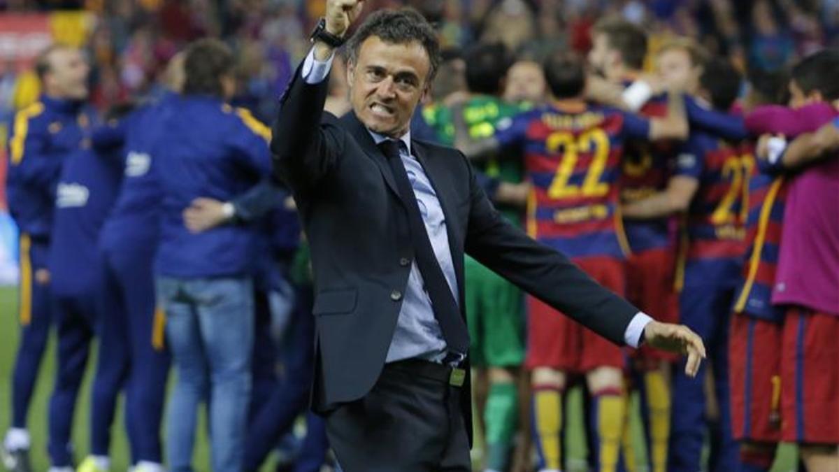 Luis Enrique celebra el último título de Copa