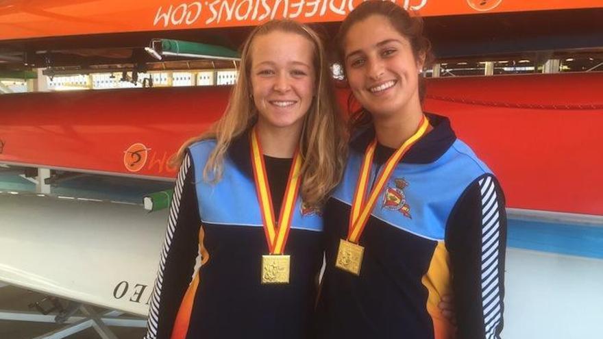 Teresa Díaz y Carmen Mahave, campeonas de España cadete de remo de fondo